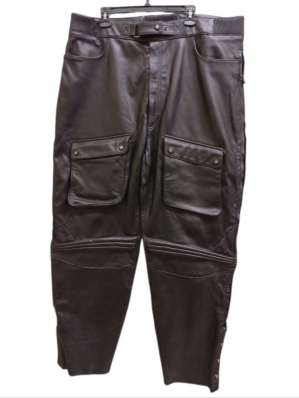 Hein Gericke Men's Tech 2 Over Pant Black Leather Biker Riding Pants Size 44